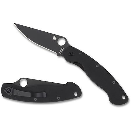 Spyderco 2024 Spyderco Military Model G-10 Black Black Blade Plain SPY-C36GPBK